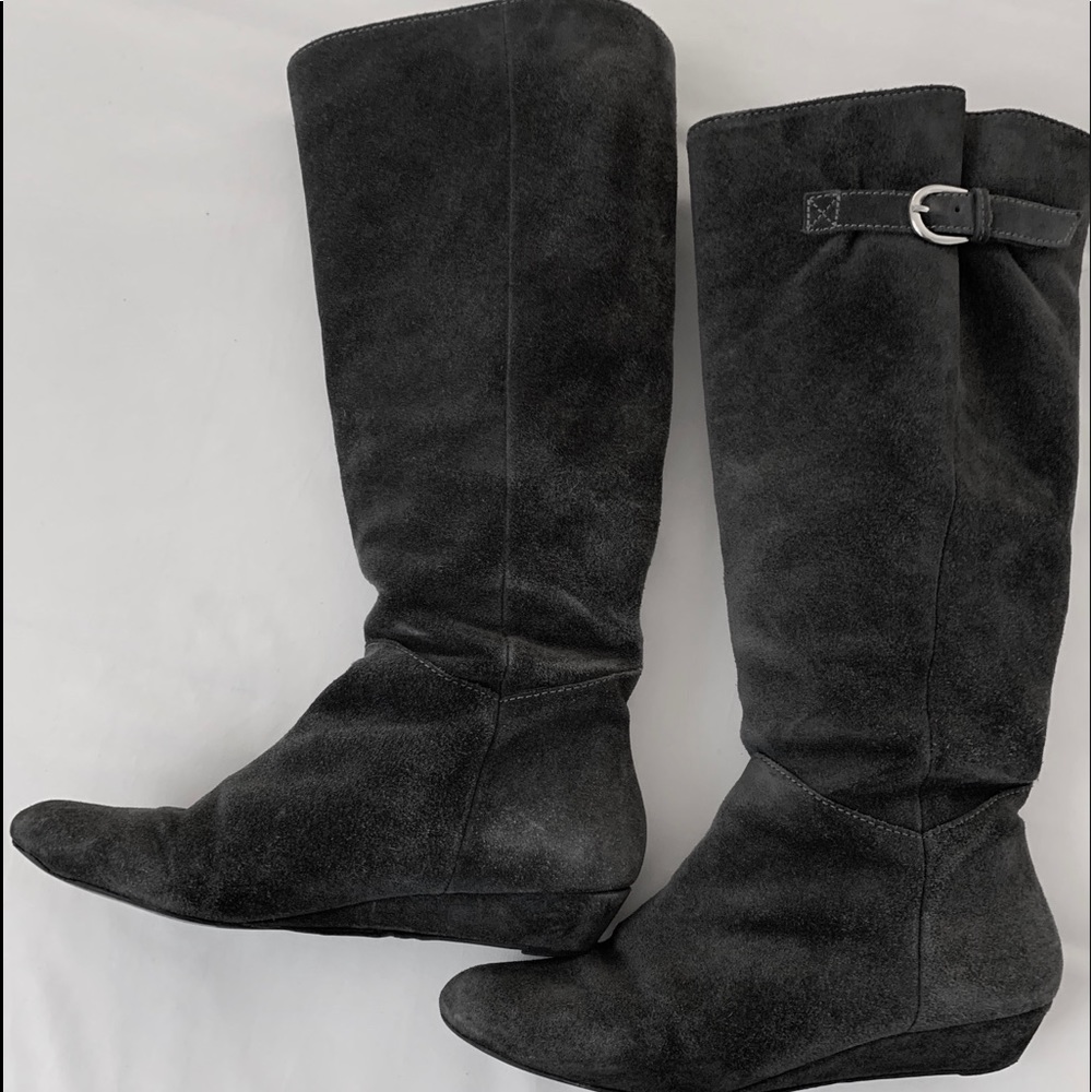 Grey suede boots